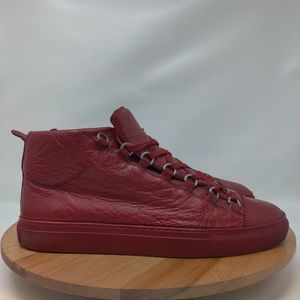 Balenciaga Arena- Mens- Size 42- Maroon- [412381]- Leather- Casual Sneaker Shoes